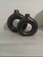 Lot 2 vases rond, Huis en Inrichting, Woonaccessoires | Vazen, Ophalen, Zo goed als nieuw, Zwart