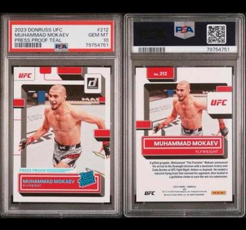 Psa-10 2023 DONRUSS UFC MUHAMMAD MOKAEV PRESS PROOF TEAL beschikbaar voor biedingen