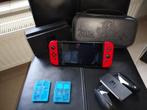 NINTENDO SWITCH + GAMES + CONTROLLER + BESCHERMER + DOCK, Games en Spelcomputers, Ophalen, Met games, Met 2 controllers, Zo goed als nieuw