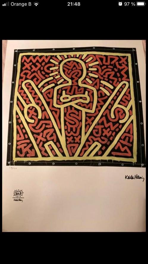 Keith Haring beperkte litho met K.H. Foundation-stempel!, Antiek en Kunst, Kunst | Litho's en Zeefdrukken