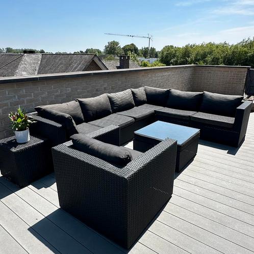 Loungeset XL bois le duc, Tuin en Terras, Tuinsets en Loungesets, Zo goed als nieuw, Loungeset, Wicker, 7 zitplaatsen, Hocker