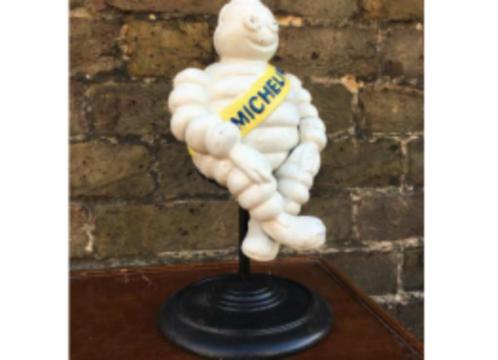 Zittende Michelin Bibedum ijzer reclame beeld beelden, Collections, Statues & Figurines, Comme neuf, Autres types, Enlèvement ou Envoi