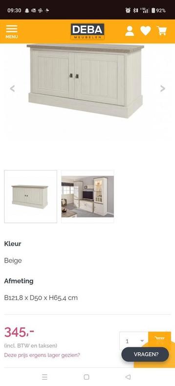 Tv meubel en bijpassende hoge kast beschikbaar voor biedingen