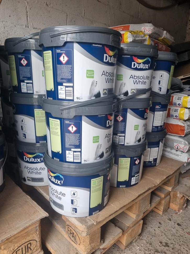 Peinture blanche mate 9L, primaire ( sous-couche), Doe-het-zelf en Bouw, Verf, Beits en Lak, Verf, Wit