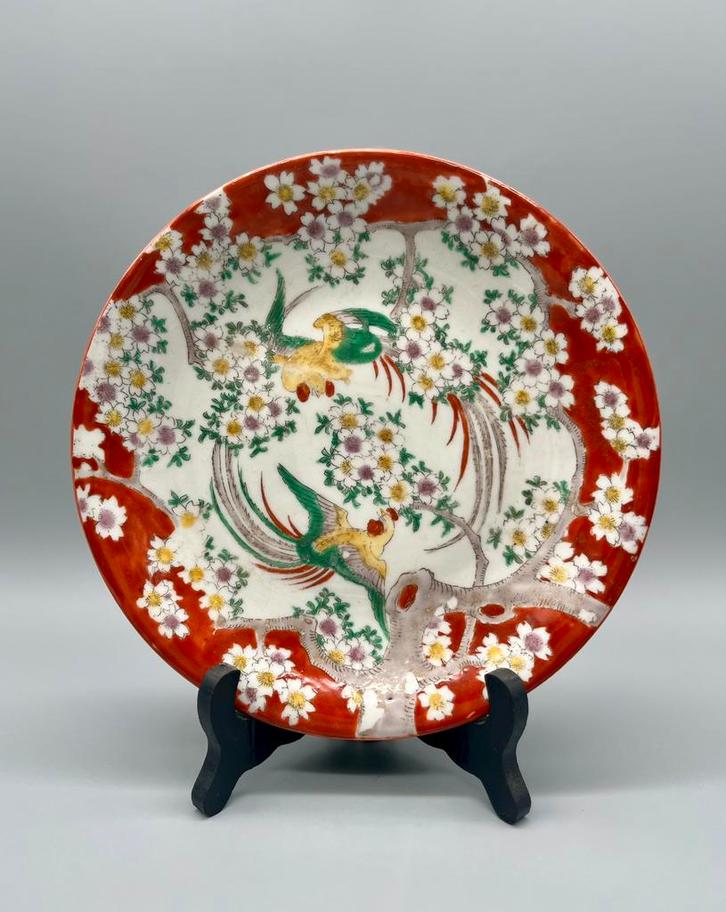 Japans Kutani Meiji-bord - gesigneerd, Antiek en Kunst, Antiek | Wandborden en Tegels, Ophalen of Verzenden