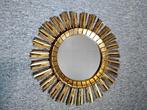 Zonnespiegel van verguld hout, Antiek en Kunst, Ophalen, Rond, 50 tot 100 cm