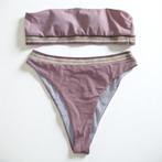 Bandeau bikini roze goud hoge taille XL, Kleding | Dames, Badmode en Zwemkleding, Verzenden, Nieuw, Roze, Bikini