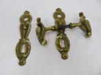 Art Nouveau messing klink met deurbeslag, Antiek en Kunst, Ophalen, Koper
