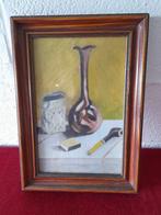 Huile sur carton  "Ma pipe"  1930 Devillers Edmond, Antiquités & Art, Enlèvement