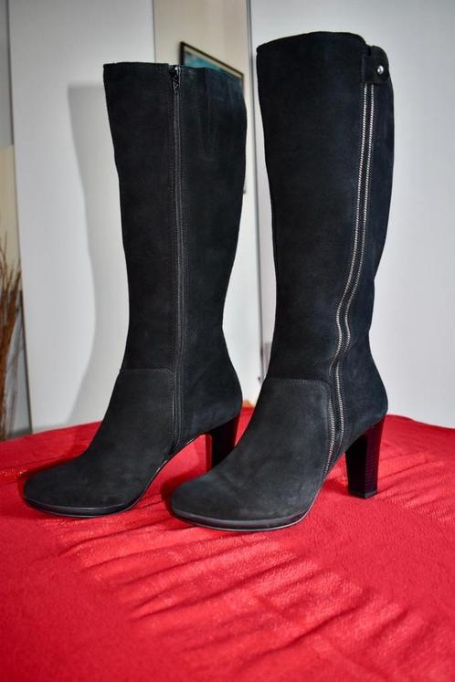 Bellissimo - Lange Zwarte Leren Dameslaarzen - 40, Kleding | Dames, Schoenen, Zo goed als nieuw, Hoge laarzen, Zwart, Ophalen of Verzenden