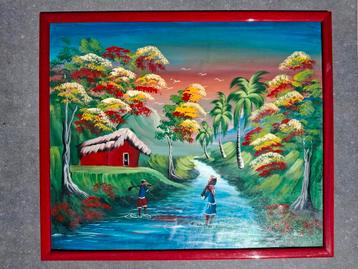 Peintures des caraïbes. Dimensions 64x53 cm., Enlèvement, Peinture