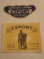 oude bieretiketten Export Crombé Zottegem, Verzamelen, Ophalen of Verzenden, Zo goed als nieuw, Overige typen, Overige merken