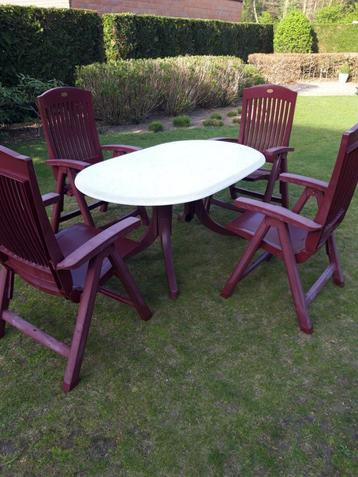 Tuinset, Tuin en Terras, Ophalen, 4 zitplaatsen, Kunststof, Zo goed als nieuw