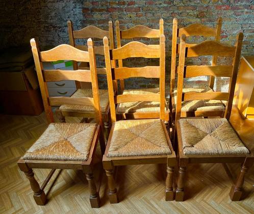 6 houten stoelen te koop met of zonder kussen erbij!, Huis en Inrichting, Stoelen, Gebruikt, Vijf, Zes of meer stoelen, Hout, Bruin