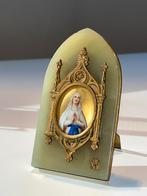 XIXe antieke N D de Lourdes bedevaartsouvenir huiskapel onyx, Ophalen of Verzenden