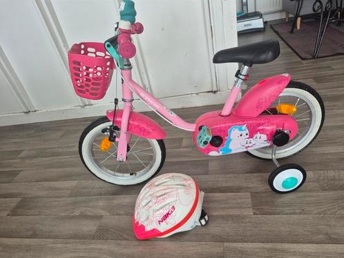 14 inch meisjesfiets, Fietsen en Brommers, Fietsen | Kinderfietsjes, Zo goed als nieuw, Minder dan 16 inch, Zijwieltjes, Ophalen