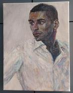 Belle peinture à l'huile « L'homme à la chemise blanche », Antiquités & Art, Art | Peinture | Moderne, Enlèvement ou Envoi
