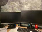 Gaming monitor 27inch + 24 inch, Computers en Software, Hp, IPS, 101 t/m 150 Hz, Zo goed als nieuw