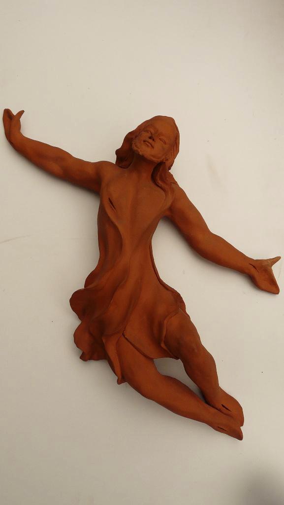 Christus Triomfator - geboetseerd aardewerk - Karmel O.Carm, Antiek en Kunst, Antiek | Religieuze voorwerpen, Ophalen of Verzenden