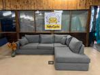 Grijze hoekzetel in lounge stijl met extra kussens, Ophalen of Verzenden, Zo goed als nieuw