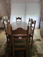 Table à manger, 6 chaises, Comme neuf, Chêne, Ovale, Enlèvement