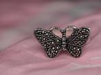 Papillon bague marcassite en argent, Bijoux, Sacs & Beauté, Bagues, Argent, Femme, Enlèvement ou Envoi, Argent