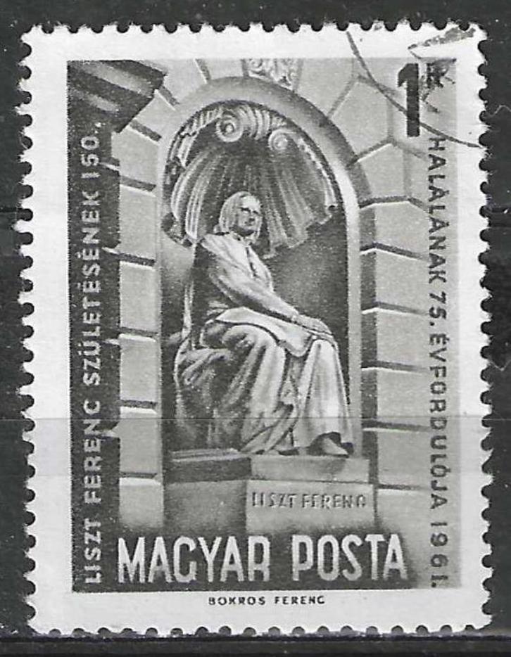 Hongarije 1961 - Yvert 1467 - Standbeeld Franz Liszt  (ST), Postzegels en Munten, Postzegels | Europa | Hongarije, Verzenden