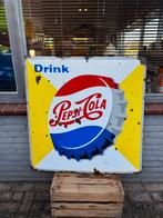 Pepsi Cola oud groot emaille reclamebord, Ophalen, Zo goed als nieuw, Reclamebord