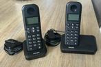 2 combinés TEL sans fil Philips D1502B/22, Télécoms, Téléphones fixes | Filaires, Utilisé, Enlèvement ou Envoi