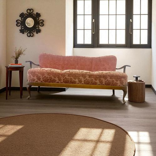 Vintage barok zetel / canapé / bank  met rotan rugleuning, Antiek en Kunst, Antiek | Meubels | Stoelen en Sofa's, Ophalen of Verzenden