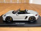 Porsche 718 Boxster Spyder krijt grijs 1:18 GT Spirit GT436, Ophalen of Verzenden, Nieuw, Auto, Overige merken
