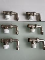 6 nvx coudes de radiateur 1/2 c+ 6 vannes de radiateur 1/2 u, Bricolage & Construction, Chauffage & Radiateurs, Moins de 30 cm