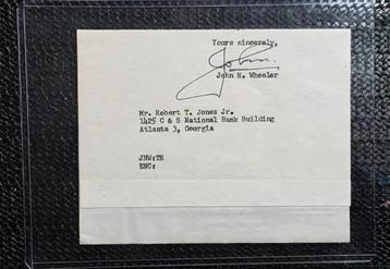 Golfer+Bobby Jones+1958+Brief gestuurd naar Bobby Jones  beschikbaar voor biedingen