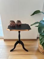 Vintage bijzettafeltje gerestyled in zwart / koper, Minder dan 55 cm, Overige vormen, Hout, Ophalen