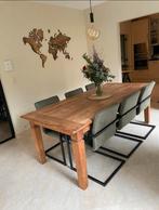 Teakhout tafel 220x100, Ophalen, Zo goed als nieuw, Teakhout