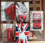 Lot 5 cadres sur Londres, Maison & Meubles, Accessoires pour la Maison | Cadres, Enlèvement ou Envoi
