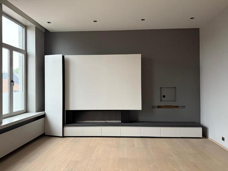 gas haard M-design modern met inbouwkast en lades, Huis en Inrichting, Haarden, Zo goed als nieuw, Gashaard, Ophalen