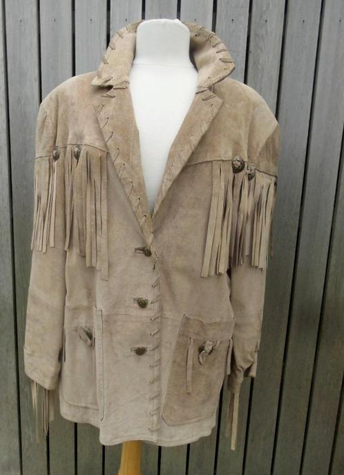 Mooi echt leren jack maat 38/40, Kleding | Dames, Jassen | Zomer, Zo goed als nieuw, Maat 38/40 (M), Beige, Ophalen of Verzenden