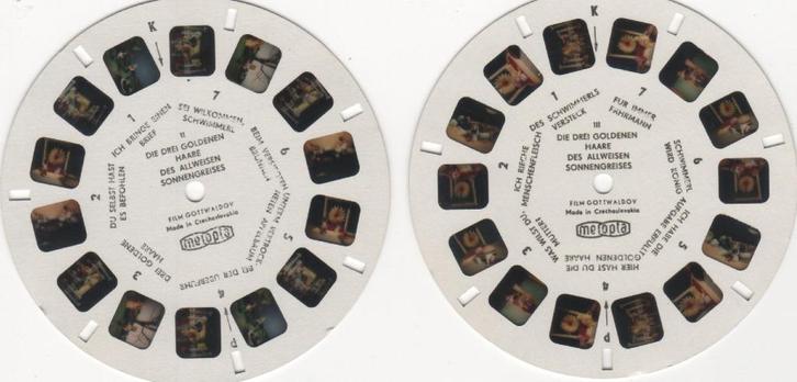 View-master De drie gouden haren van de duivel Meopta, Antiek en Kunst, Antiek | Speelgoed, Ophalen of Verzenden
