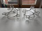 Set van twee zilveren tafelkandelaars, Huis en Inrichting, Woonaccessoires | Kandelaars en Kaarsen, Ophalen, Gebruikt, Grijs, Zilver