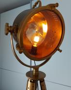 Robuuste staande koperen scheepslamp, Huis en Inrichting, Lampen | Vloerlampen, Ophalen