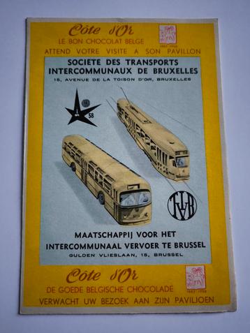 Expo 1958. Côté d,Or. Lignes de bus et métro sur Bruxelles  beschikbaar voor biedingen