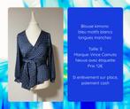Blouse kimono bleu motifs blancs T. S, Kleding | Dames, Vince Camuto, Blauw, Nieuw, Ophalen of Verzenden