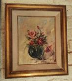 Schilderen/schilderen van rozen en vaas - Stilleven J. LeRoy, Antiek en Kunst, Ophalen