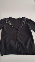 Zwarte gilet met zilver accenten van K-DESIGN maat XS, K-design, Zwart, Ophalen of Verzenden, Zo goed als nieuw