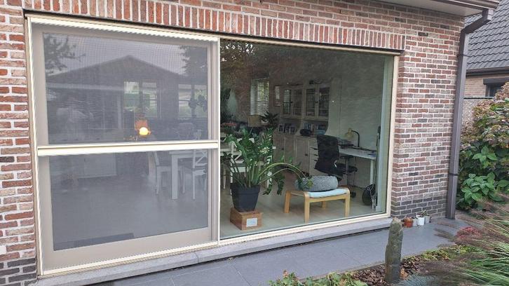 Groot houten schuifraam + raam, Doe-het-zelf en Bouw, Raamkozijnen en Schuifdeuren, Gebruikt, Overige typen, Hout, 150 tot 225 cm