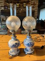 2 prachtige elektrische Hurricane lampen Delfts Blauw stijl, Ophalen