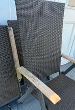 4 verstelbare tuinstoelen wicker/alu, Ophalen, Gebruikt, Wicker, Verstelbaar