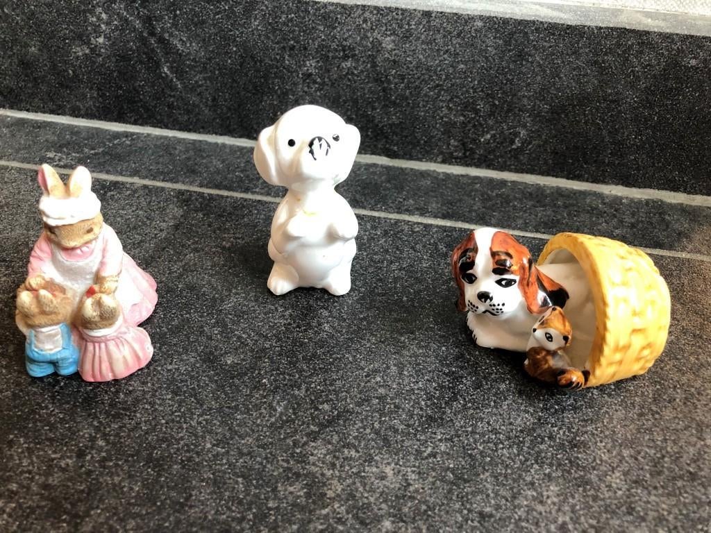 kleine beeldjes hond - konijn, Ophalen of Verzenden