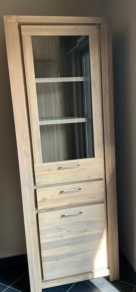 Vitrinekasten h 200cm, b 70cm, d 40cm, 25 à 50 cm, Avec tablette(s), Landelijk, Enlèvement